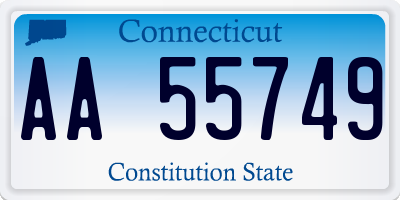 CT license plate AA55749