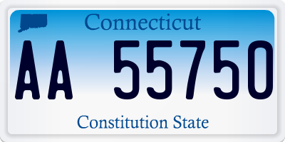 CT license plate AA55750