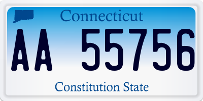 CT license plate AA55756