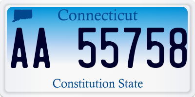 CT license plate AA55758