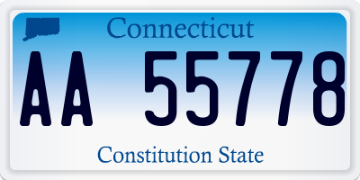 CT license plate AA55778