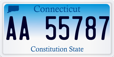 CT license plate AA55787