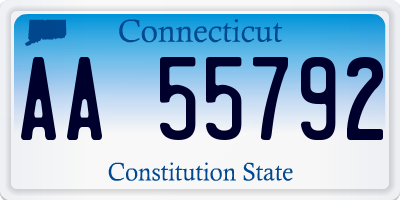 CT license plate AA55792