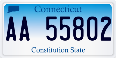 CT license plate AA55802