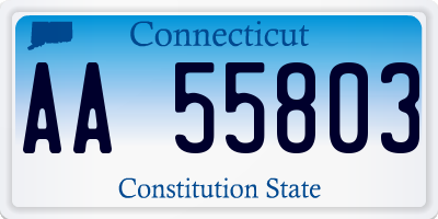 CT license plate AA55803