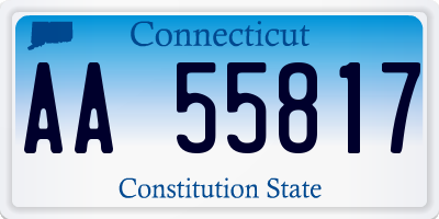 CT license plate AA55817