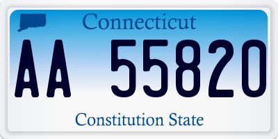 CT license plate AA55820