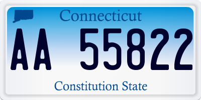 CT license plate AA55822