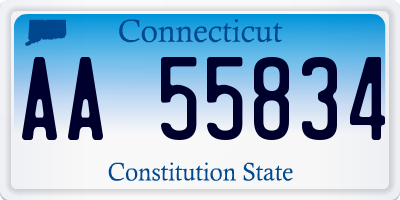 CT license plate AA55834