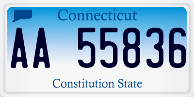 CT license plate AA55836