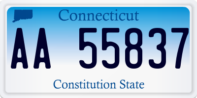 CT license plate AA55837