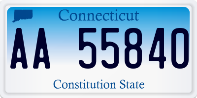 CT license plate AA55840