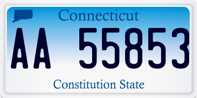 CT license plate AA55853