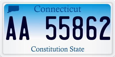 CT license plate AA55862