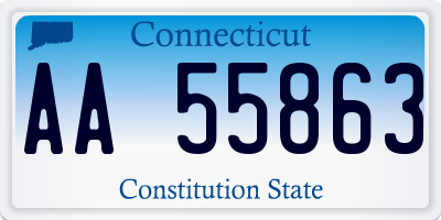 CT license plate AA55863