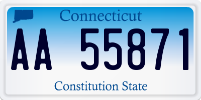 CT license plate AA55871