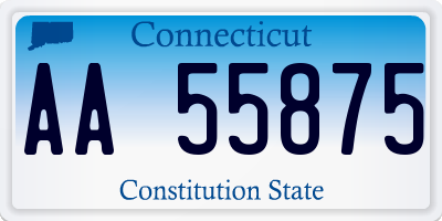 CT license plate AA55875