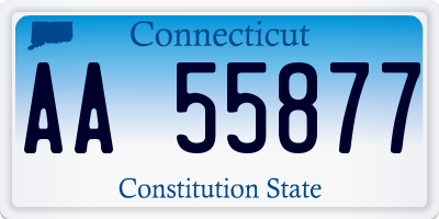 CT license plate AA55877