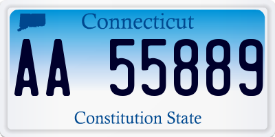 CT license plate AA55889