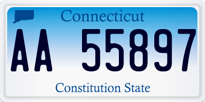 CT license plate AA55897