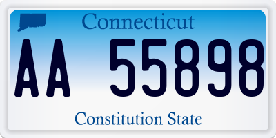 CT license plate AA55898