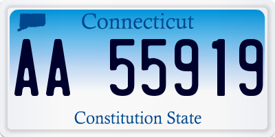 CT license plate AA55919