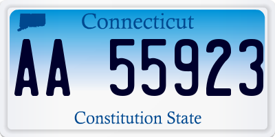 CT license plate AA55923