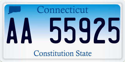 CT license plate AA55925