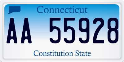 CT license plate AA55928
