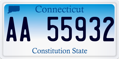 CT license plate AA55932