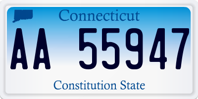 CT license plate AA55947