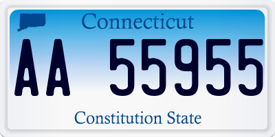 CT license plate AA55955