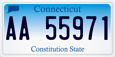 CT license plate AA55971