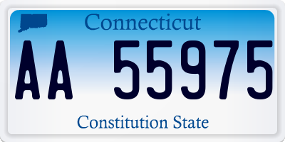 CT license plate AA55975
