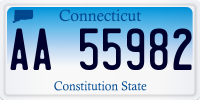 CT license plate AA55982