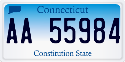 CT license plate AA55984