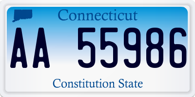 CT license plate AA55986