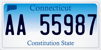 CT license plate AA55987