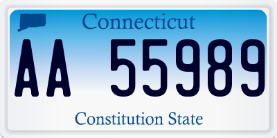 CT license plate AA55989