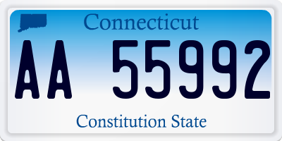 CT license plate AA55992