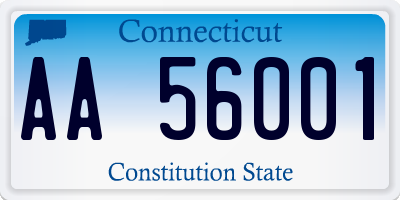 CT license plate AA56001