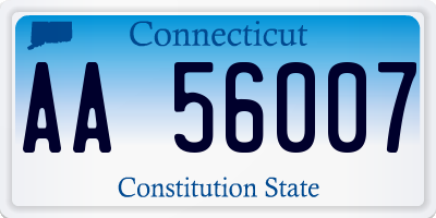 CT license plate AA56007