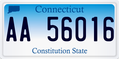 CT license plate AA56016