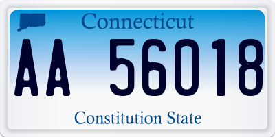 CT license plate AA56018