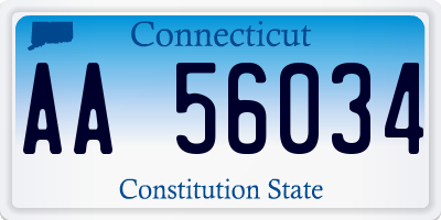 CT license plate AA56034