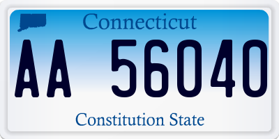 CT license plate AA56040