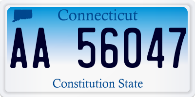 CT license plate AA56047