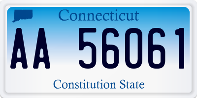 CT license plate AA56061