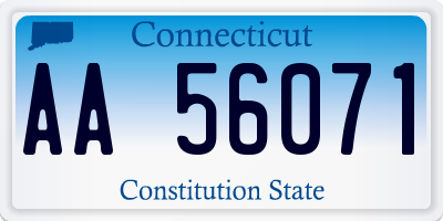 CT license plate AA56071