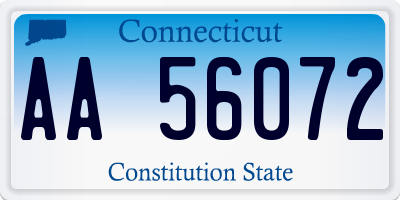 CT license plate AA56072